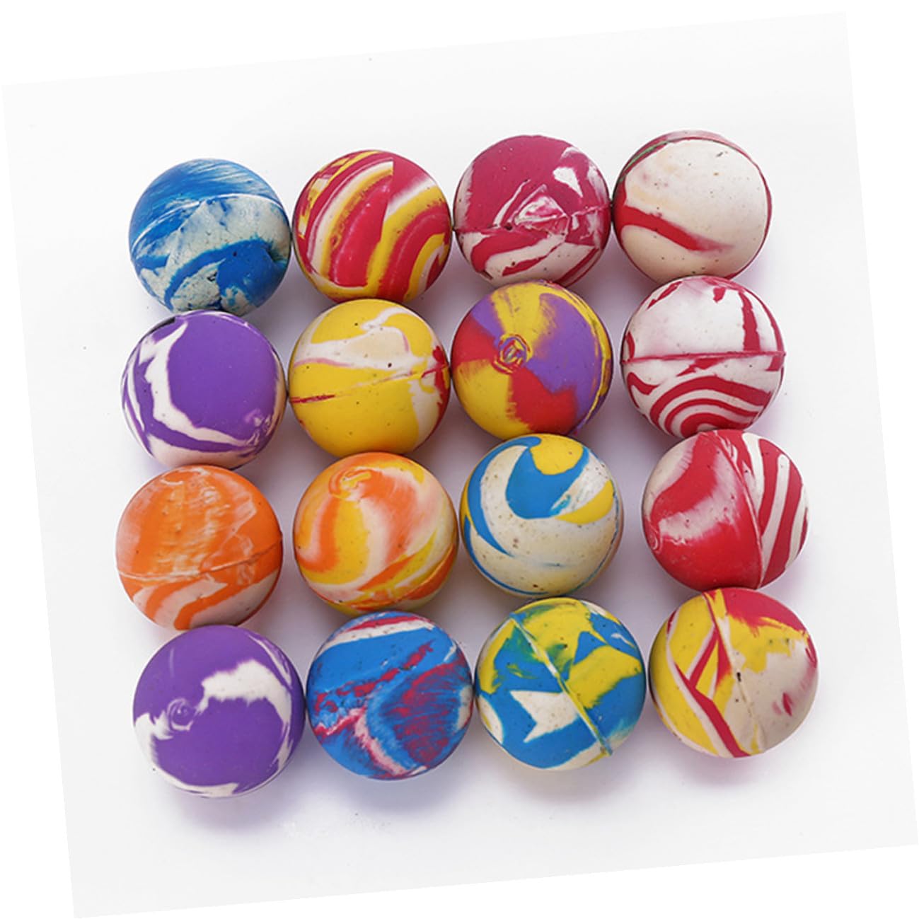 100 Pezzi Palline di Gomma Elastiche per Bambini, Palline da Gioco Morbide Forte Rimbalzo per Bambini Che Giocano e Feste di Compleanno Stili Multipli