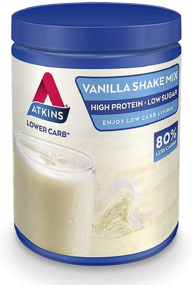 Atkins High Protein Shake Powder, Keto, Low Carb, Low Sugar, Vanilla Shake Mix, 10 Servings 370 g