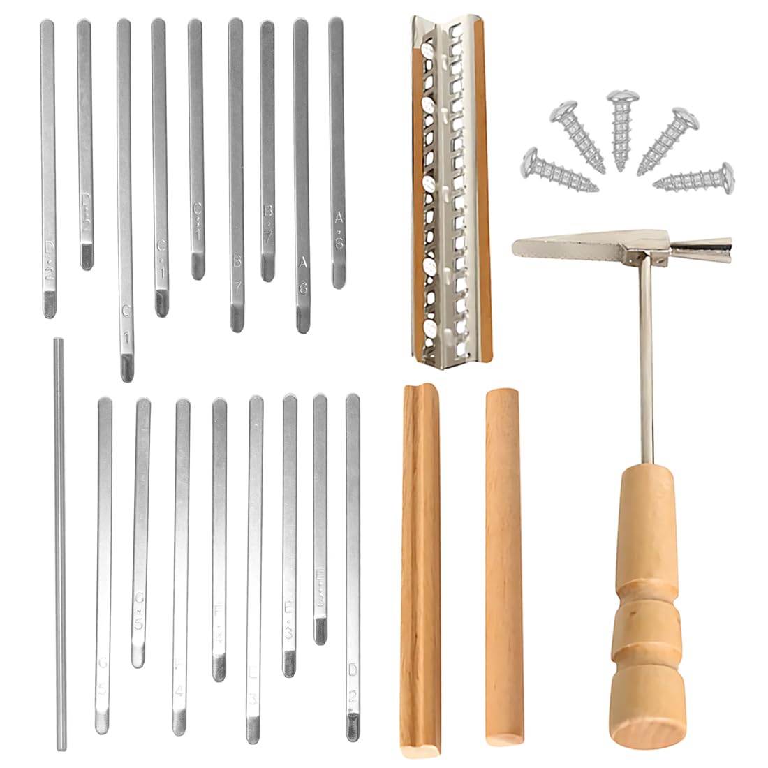 17 Keys Kalimba Kit-Kalimba Strumento Musicale-Accessori Fai-da-Te per Pianoforte a Pollice a 17 Toni-Thum Piano Parti di Ricambio-con Borsa Portaoggetti e Tuning Hammer