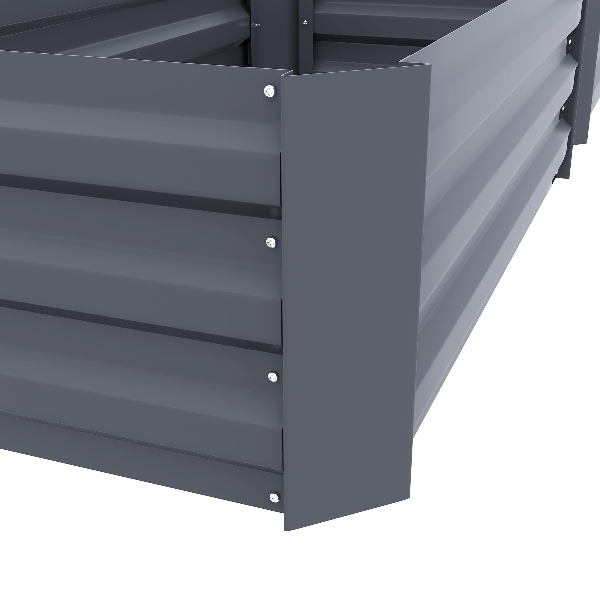 Outsunny Lot de 2 carré Potager de Jardin dim. 100L x 50l x 30H cm - tôle d'acier ondulée Gris