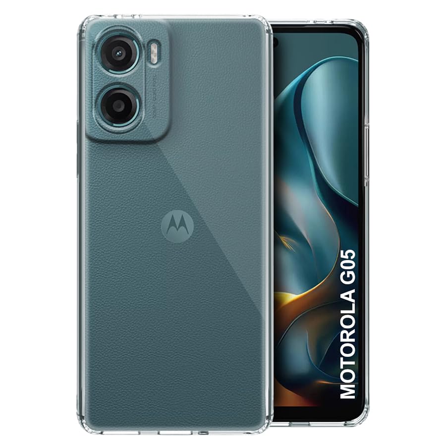 Image of Fashionury Crystal Clear Case for Motorola G05 | Yellowing Resistance | Transparent TPU Silicone | Raised Camera Lips | Slim Transparent Cover