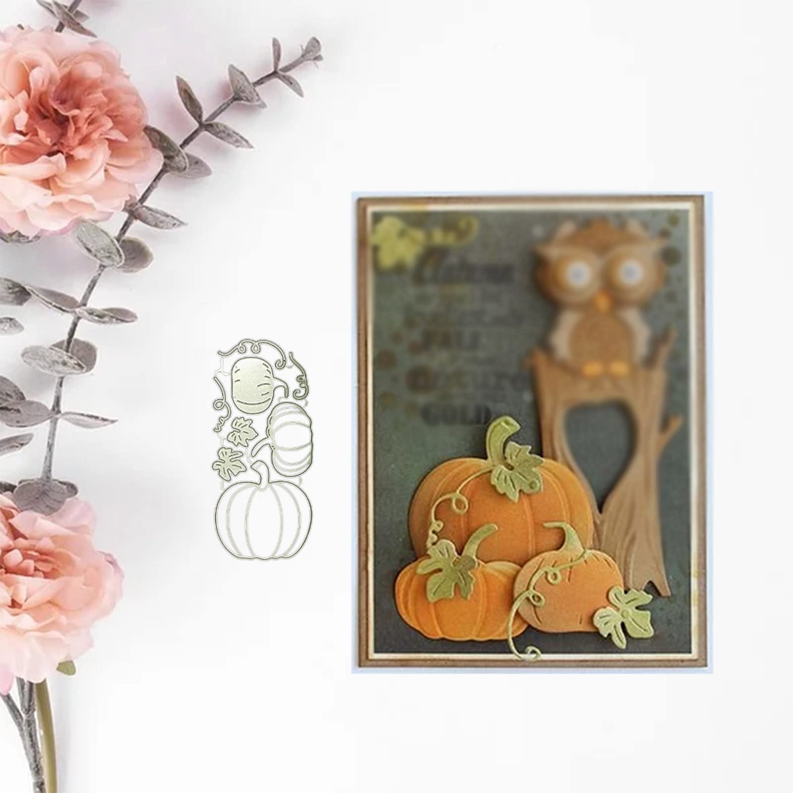 Fustelle Metalliche Pumkin Home A Forma Di Zucca Per Scrapbooking E Biglietti Fai Da Te, Set Da 1, 16,5x15,5 Cm - 5