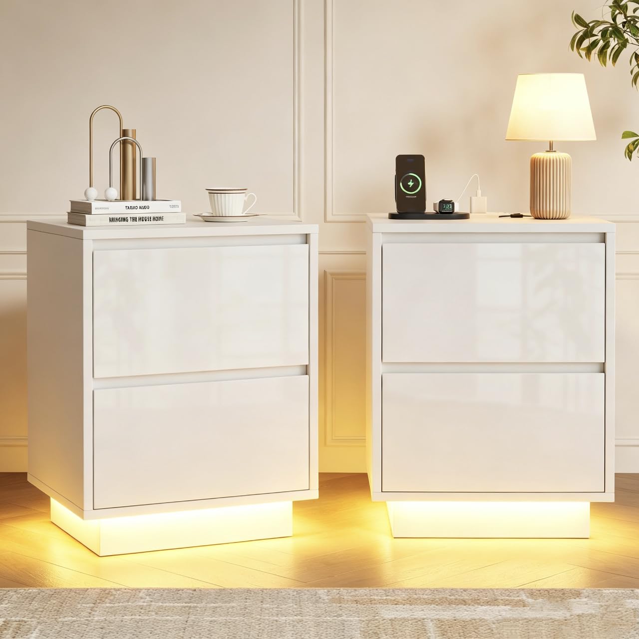 Photo 1 of MXV Nightstand Set of 2 with LED Lights