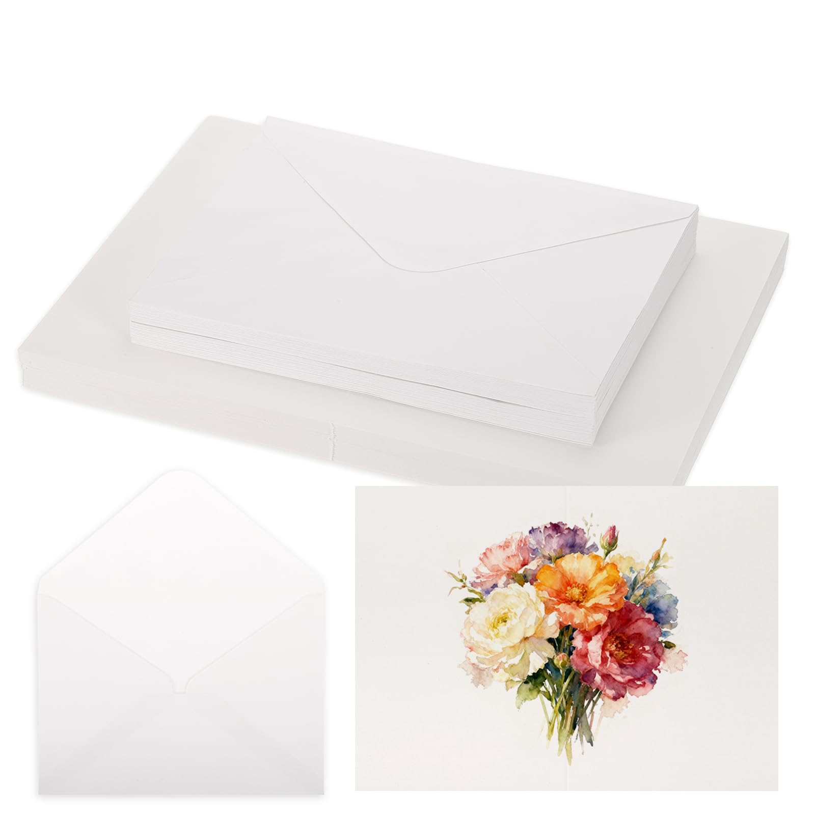 QUARKZMAN 40 Set Carta Acquerello Con Buste 7 X 10 Inch 140lb/300gsm