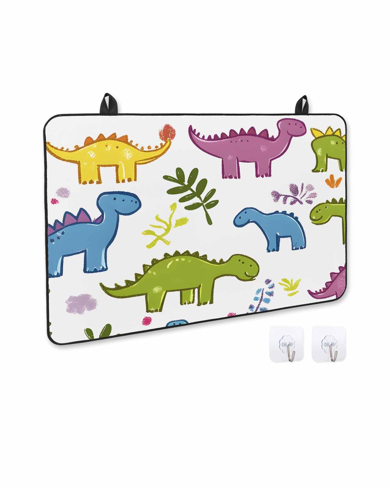 Stove Cover for Electric Stove, Cartoon Dinosaur Simple Cute Stove Top Cover for Glass Top, Heat Rubber Mat Foldable Cooktop Cover Top Protector, 24