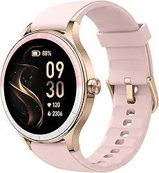 Bettdow SmartWatch, Relogio Smartwatch Feminino, 1.27" Ecrã tátil, à prova d'água IP68, 100+ Modos Esportivos, chamada Bluetooth, Compatível com Android iOS, voz por IA (Rosa)