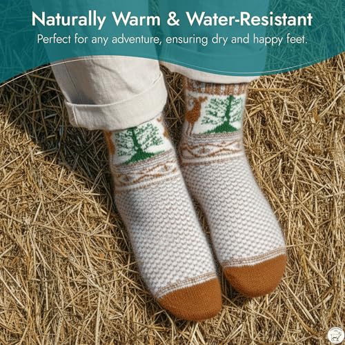 Image of Angora Wool Socks - Machine Washable Dry-Foot Fuzzy Warm Breathable Soft Unisex Indoor /Outdoor Socks for Women and Men