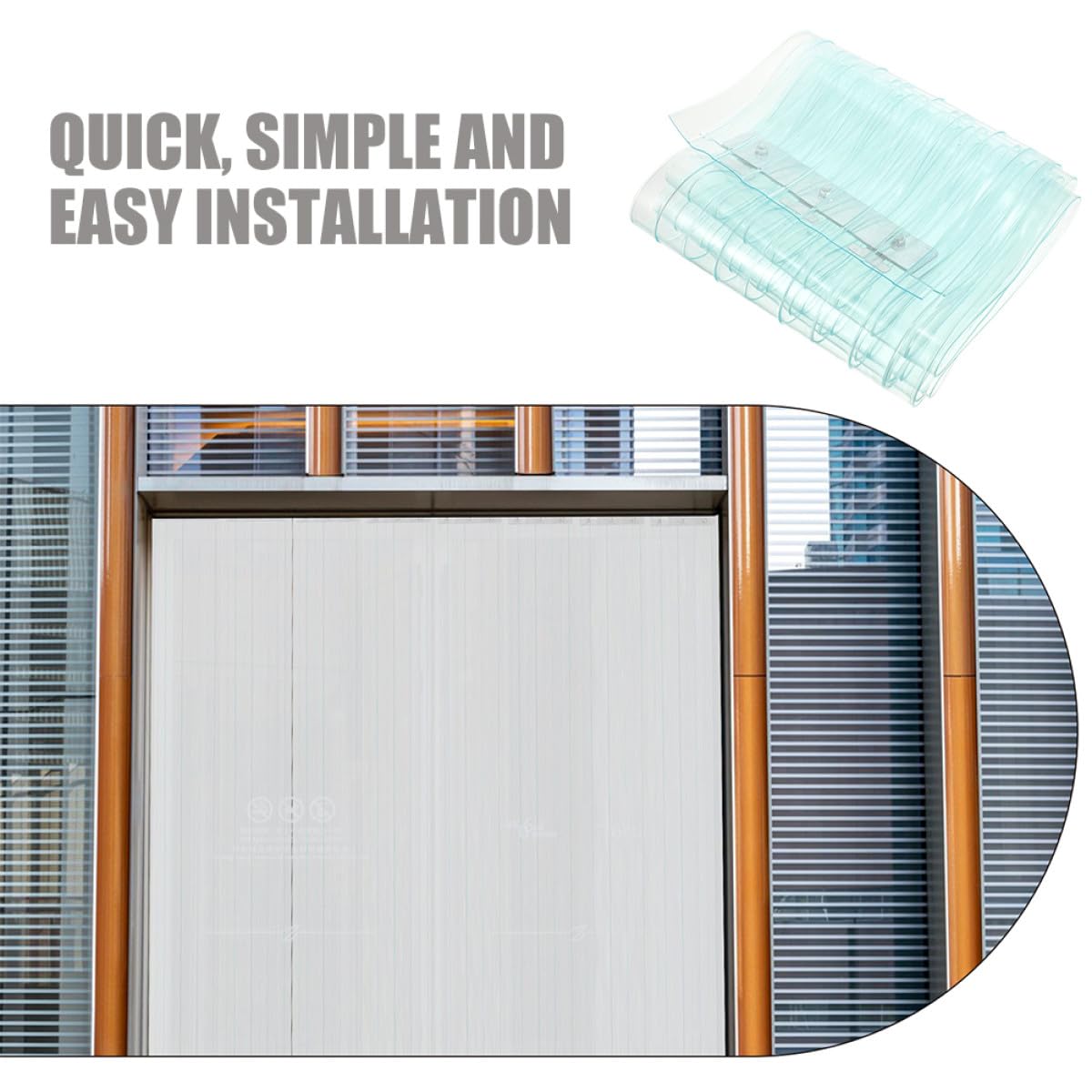 Générique Rideau de Porte Souple à Lanières PVC 1,5 Mm Épaisseur Bleu Rayé 18 Cm X 1,8 M Coupe-Vent Imperméable pour Chambres Froides Commerciales et Garages
