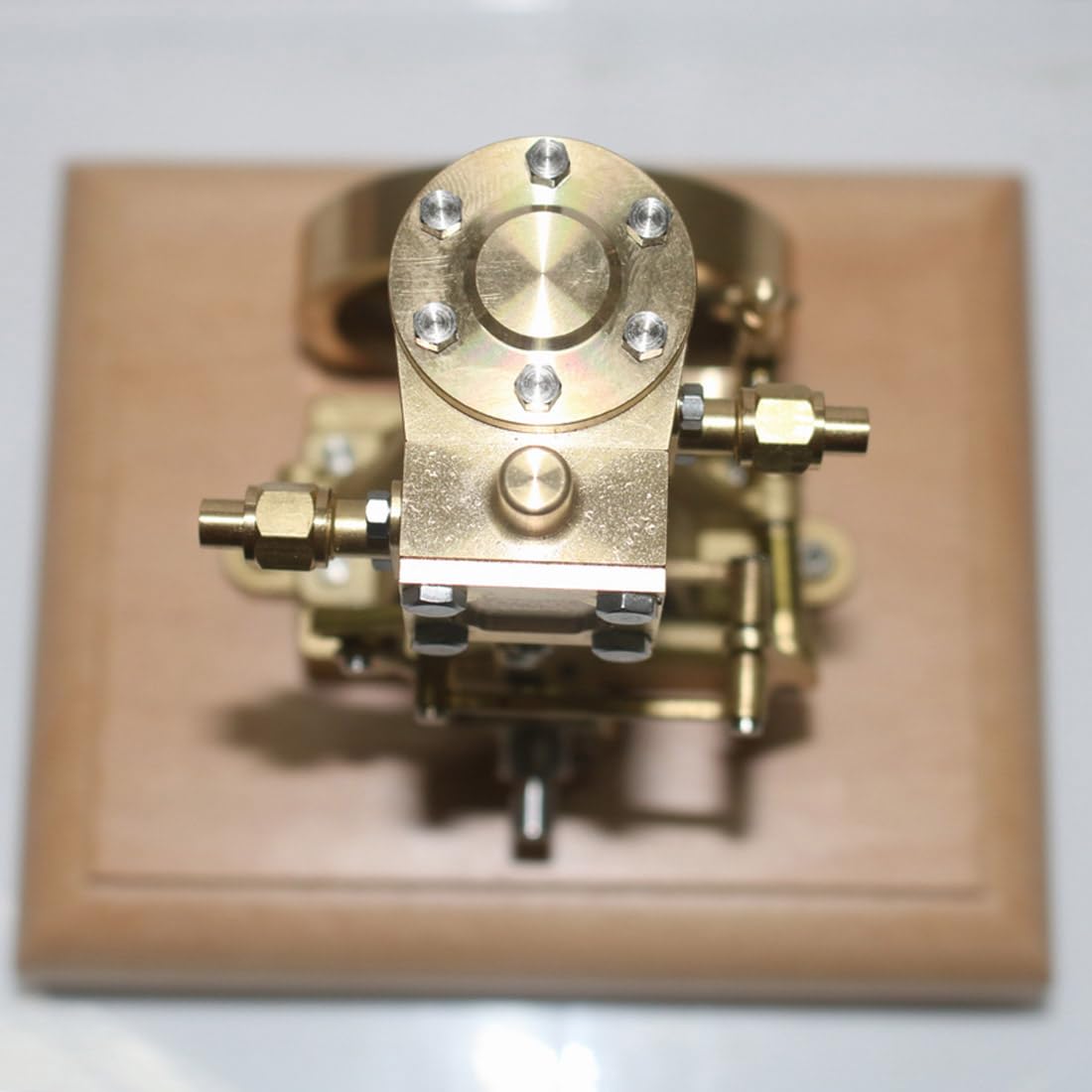 TechnixLabz Mini-Vintage-Messing-Vertikal-Einzylinder-Hubkolben-Dampfmaschine (mit Untersetzungsgetriebe), Eingebauter Kessel, Hohe Funktionsfähigkeit, Hilft Beim Verständnis Mechanischer Prinzipien