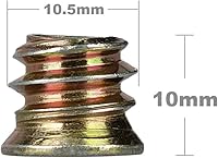 Vista 4 de Anwenk - Paquete de tornillos para muebles, 40 unidades, de 1/4 pulgadas -20 x 15 mm, tornillo de tuerca, roscado, para muebles de madera