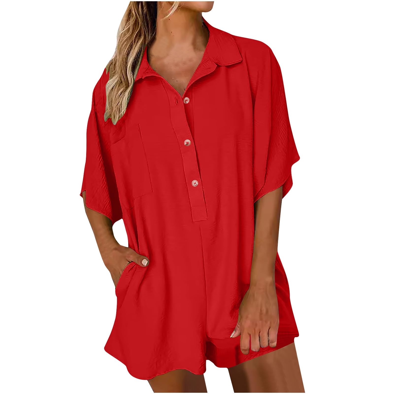 Tendance 2025 Combishort Femme Chic et Élégant Mode Salopettes Femmes Shorts Combinaisons Salopette Court Soldes d'été Combi-Short Casuel Romper Jumpsuit Salopettes Pantalons de Plage Playsuits