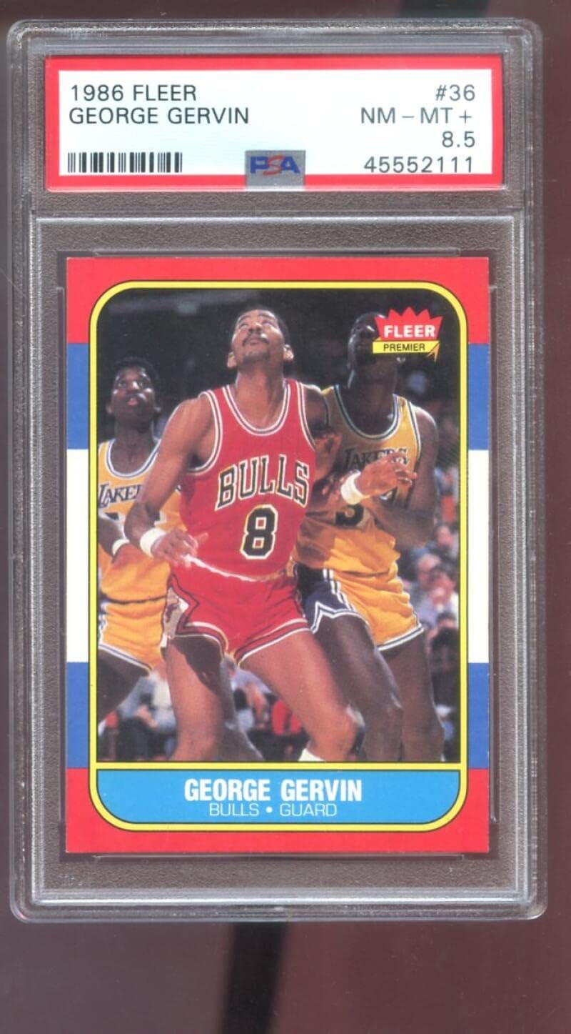 1986-87 Fleer #36 George Gervin PSA 8.5 Graded Basketball Card NBA 86-87 1986 1987 Chicago Bulls