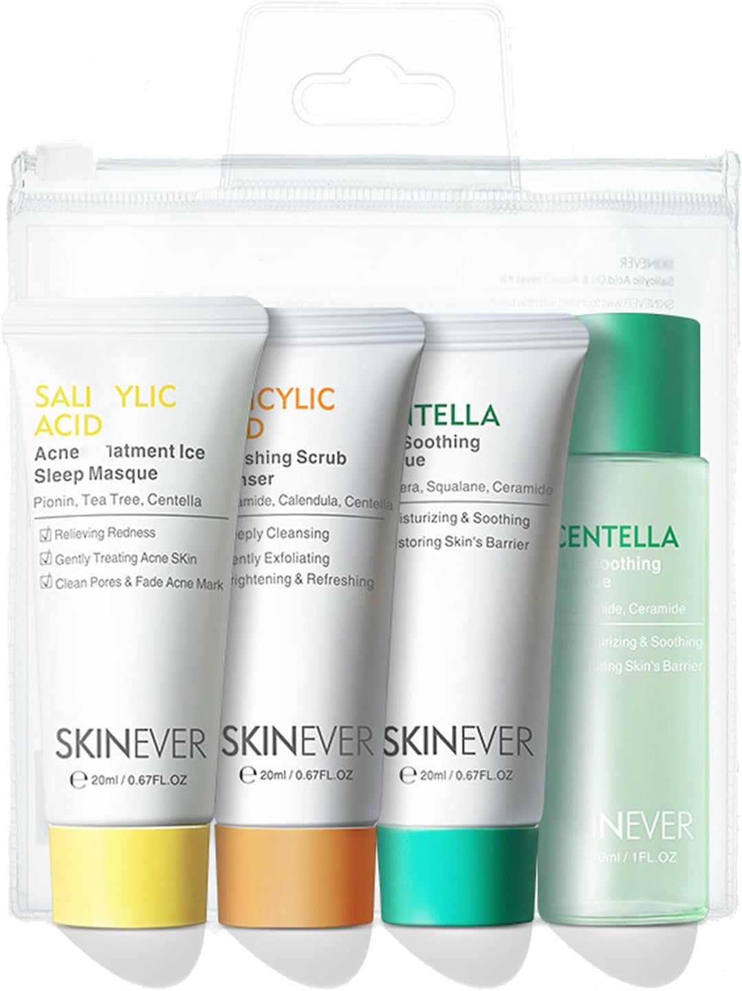 Skincare Set for Anti Blemish,Travel-Size Acne Skin Care Routine Kit,Skin Care Sets&Kits,Cleanser, Musk,Toner,Acne masque,Acne Remove Oil Control Facial Kit,For Acne Prone Skin