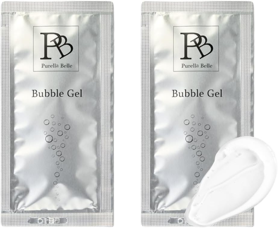 Bubble Gel Packs, Set of 2, 1 Dose Type, Premium Pack, Skin Care, Pore Care, Glutathione, Vitamin C Derivative, Face Pack, Individually Packaged, Neck Care