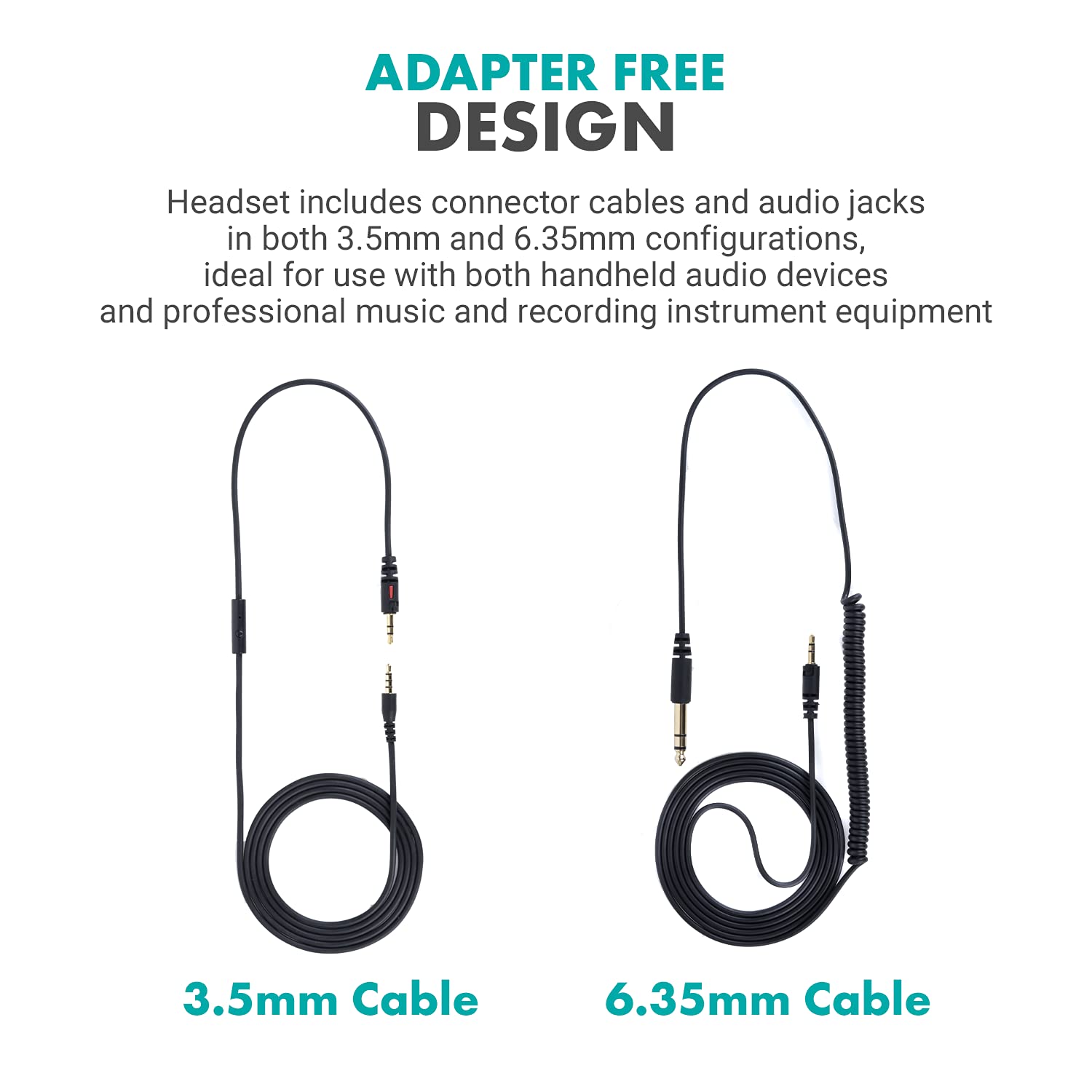 Movo MH100 Auriculares de estudio HiFi con micrófono Auriculares con cable para juegos y música con entrada de 3,5 mm y 6,35 mm Cómodos auriculares con micrófono Auriculares podcast