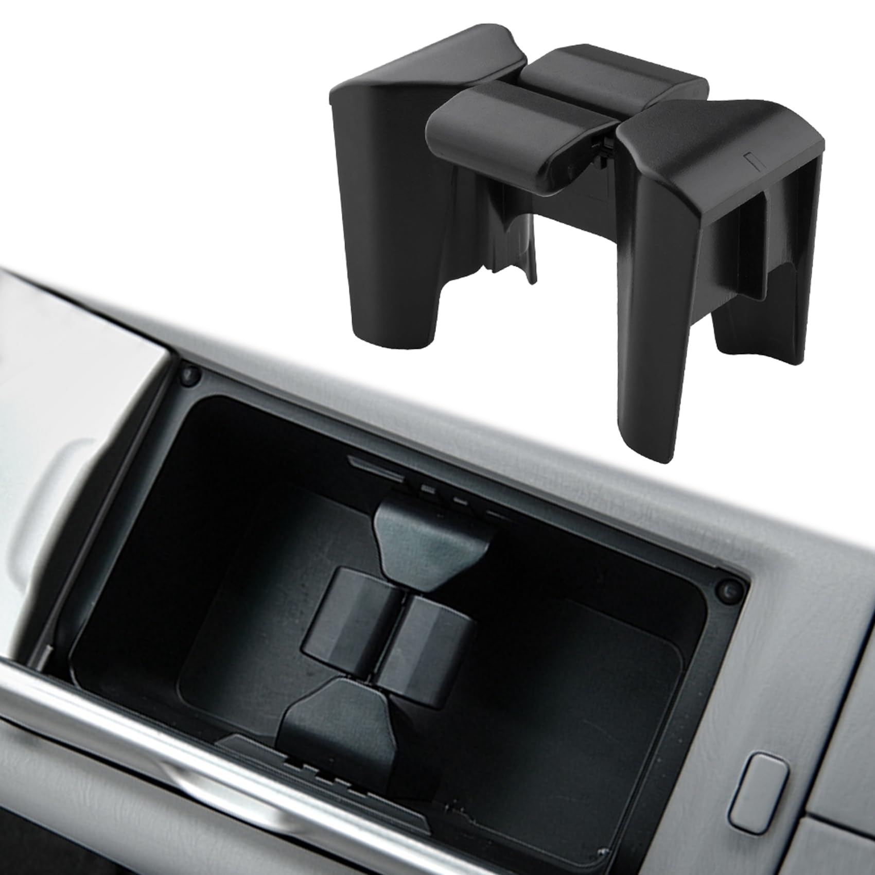 HEVLE Cup Holder Insert Divider, Car Cup Holder Inserts, Adjustable Center Console Cup Holder Divider, 55604-48020 Cup Holder Drink Holder Center Console Fit Toyota Highlander 2002-2007 (55604-48020)