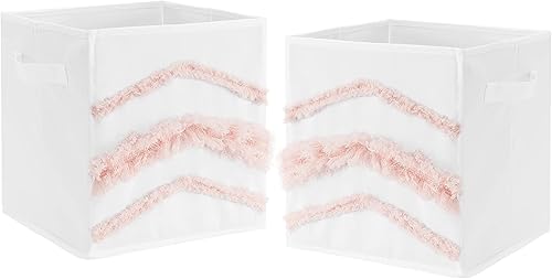 Sweet Jojo Designs White Blush Pink Girl - Cubos de almacenamiento plegables de tela para niñas, cajas organizadoras plegables para niños, bebés, disponible en Yaxa Colombia