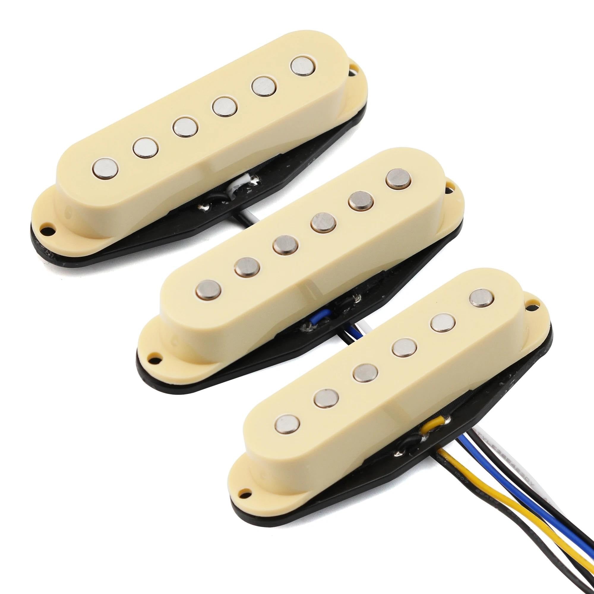 Pastilla De Guitarra Eléctrica Profesional Juego De Pastillas De Bobina Simple Para Guitarra Alnico 5 | Piezas de guitarra eléctrica SSS de postes planos