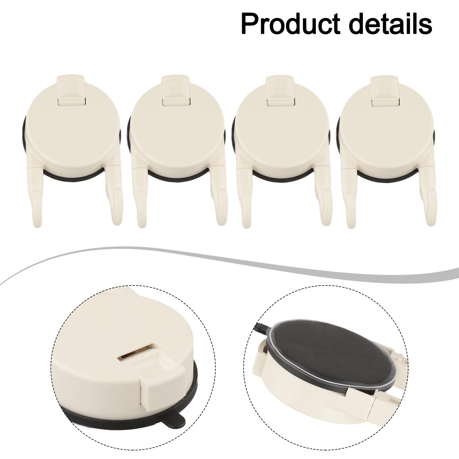 Lot de 4 crochets à ventouse, crochets pour serviettes, crochets de douche, crochets de salle de bain, réutilisables et solides pour porte en verre de cuisine, mur de porte en verre, gris