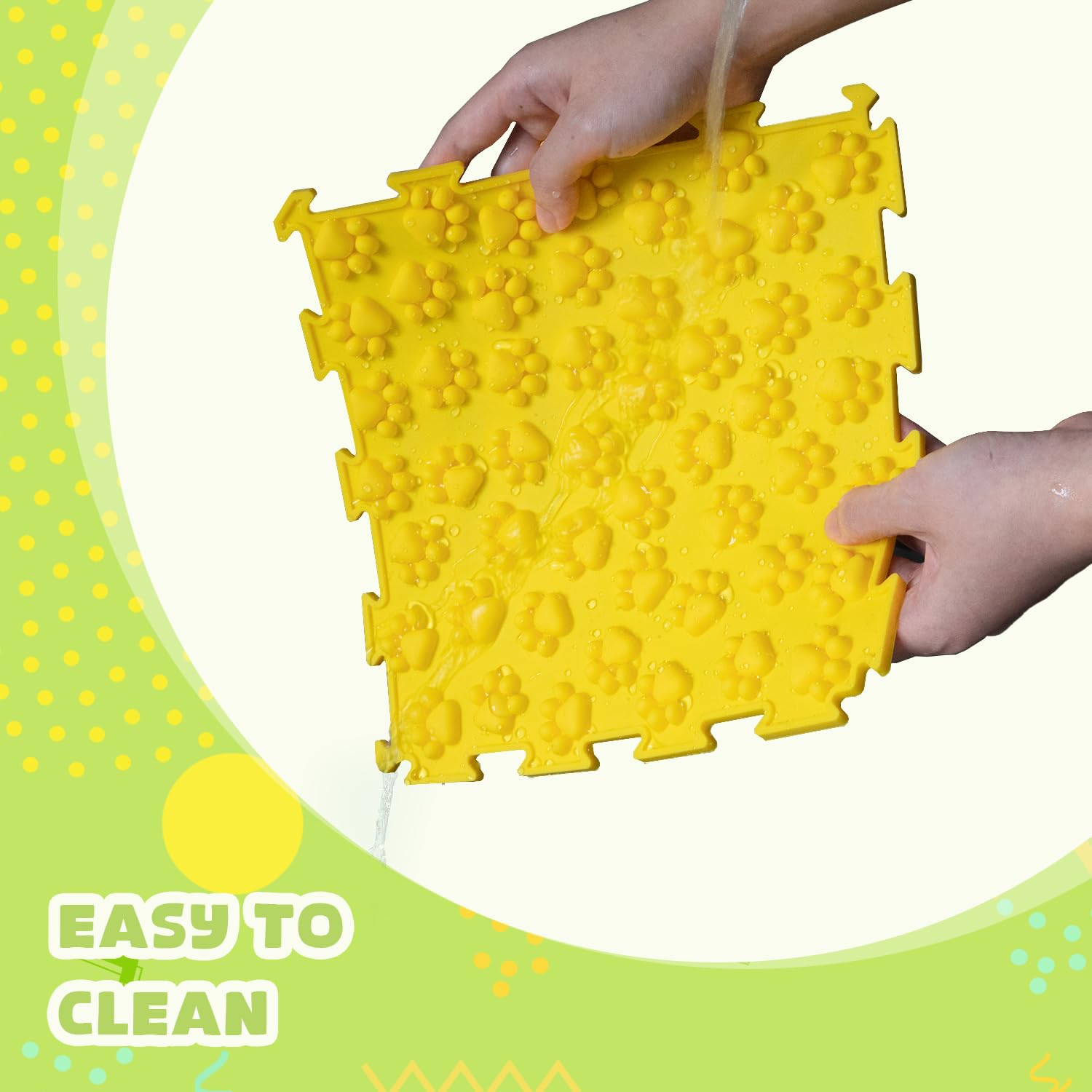 Sensorische Matten, Puzzle-Bodenmatte für Kinder, Sensorische Raumartikel, Verschiedene Muster und Farben, Silikonmassage, 8 Stück, 24,5 x 24,5 cm