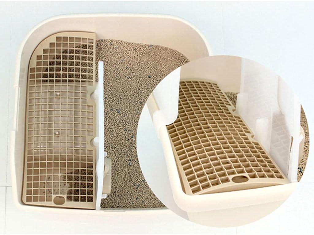 Long Aisle Fully Enclosedwith Handles Cat Tray Splash-Proof and Deodorant Cat Toilet Easy to Carry Cat Litter Pan (C)