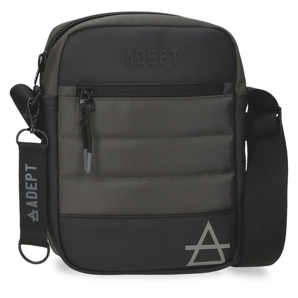 ADEPT Dmas shoulder bag, double shoulder strap, made of polyester, adjustable shoulder strap for comfort., anthracite, One Size, Medium Crossbody Bag
