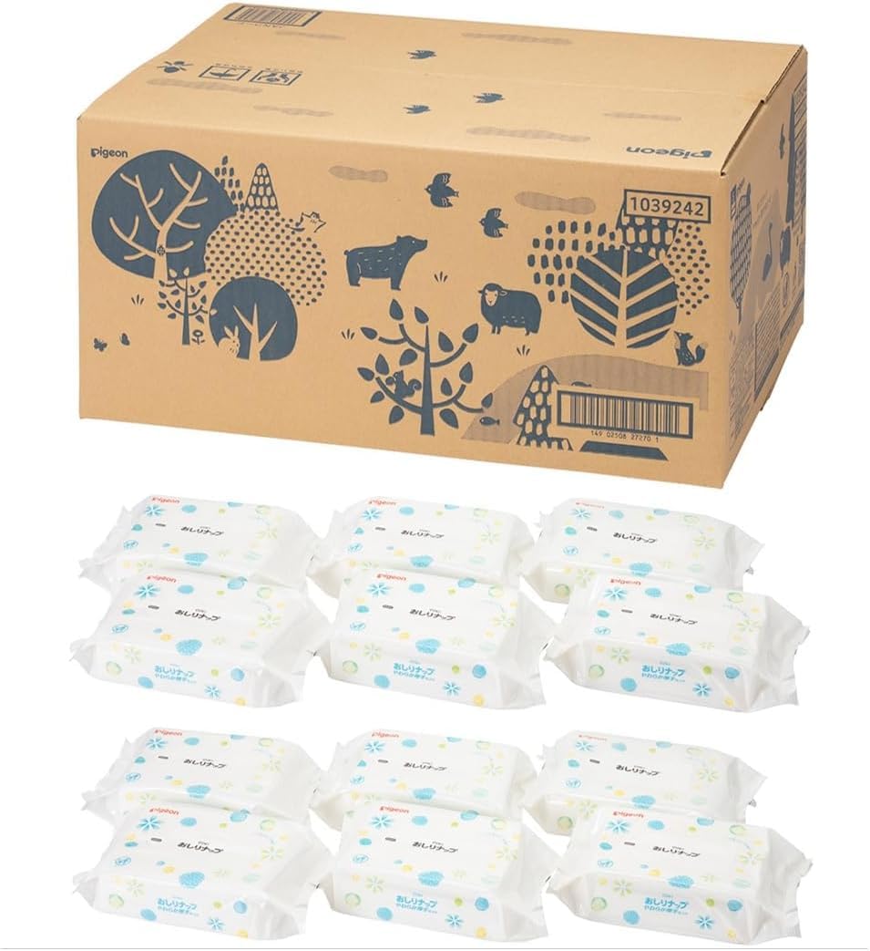 ピジョン Pigeon おしりナップ やわらか厚手仕上げ おしりふき 2560枚（80枚×32パック）［ケース品］