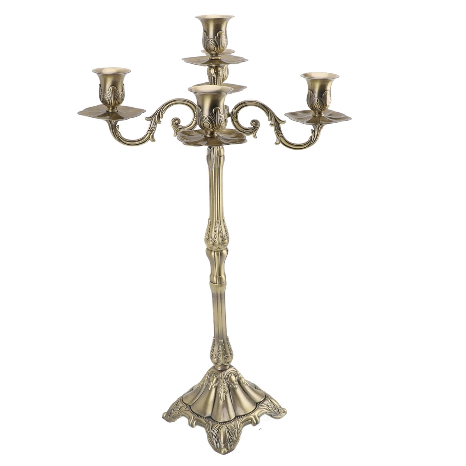Brązowy świecznik z 5 Główkami w Stylu Vintage, Elegancki Design na Uroczystości świąteczne i Wesela (65 cm/25,6 cala)