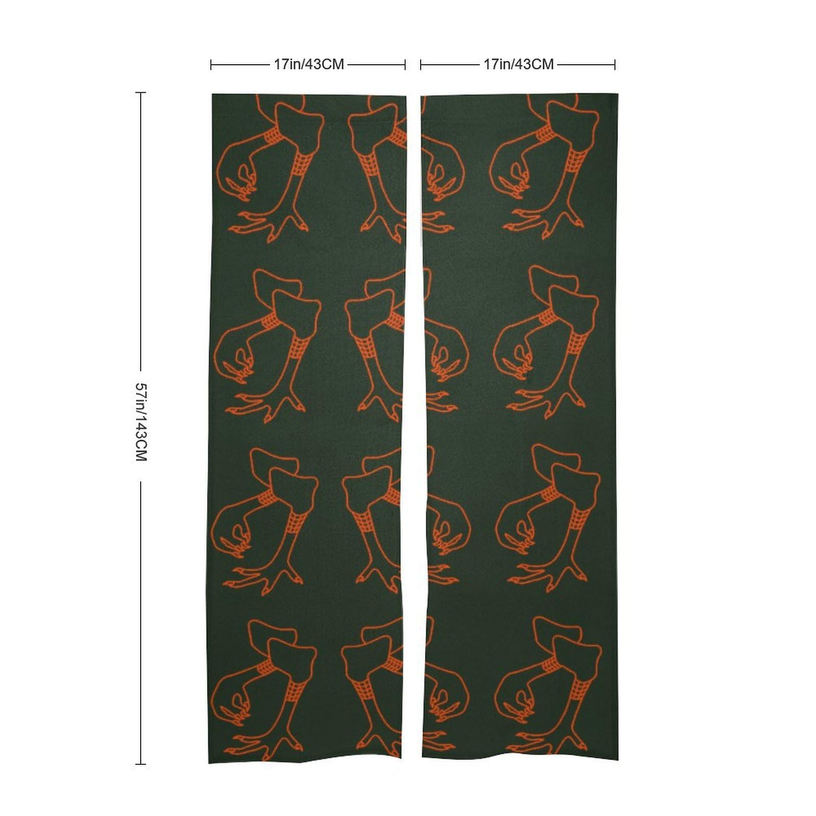 I Love Chicken Fingers Noren Doorway Split Shower Curtain Long Type Window Treatment for Privacy Partition Divider