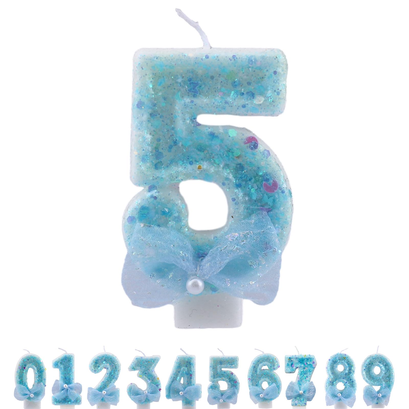 TAIXING 7 candele di compleanno rosa blu sfumato numero candele per torte oro glitter candele di compleanno numeri 0 candele per torta di compleanno per ragazze festa di compleanno anniversario di