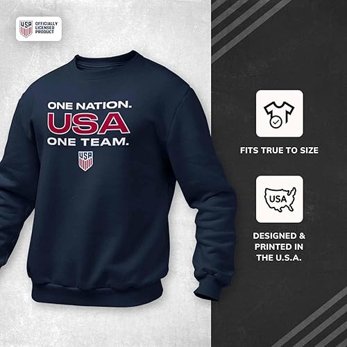 Miniatura 5 de The Victory Officially Licensed Unisex Adult USA National Soccer Team One Nation One Team Slogan Crewneck Sweatshirt