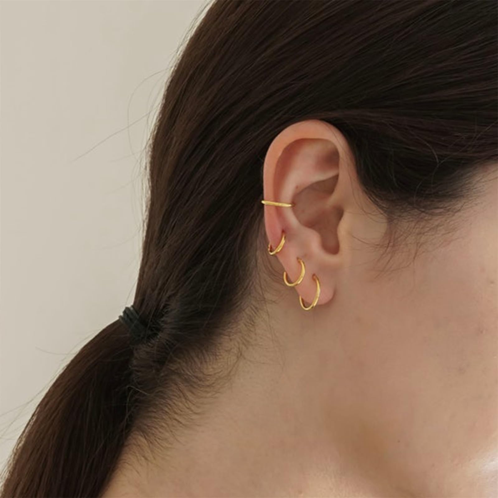 KISSPAT orecchini a cerchio in oro da donna, orecchini a cerchio in argento sterling 925, piccoli orecchini a cerchio in oro ipoallergenici leggeri per fori piercing multipli