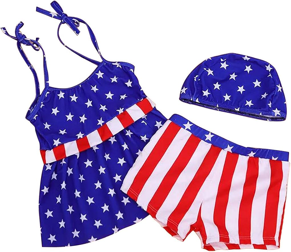 Wrrkayly Toddler Baby Little Girls Swimsuit Outfits 4th of