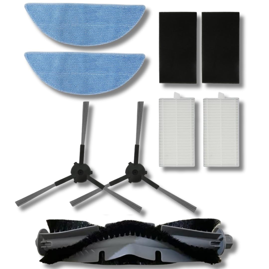 Crysendo Replacement Parts Kit Compatible With Y1/Y1 Pro/Y1plus | Robot Vacuum Accessories Set - HEPA Filters, Side Brushes, Roller Brush & Mop Pads | Durable, Washable Materials For Enhanced Cleaning-image-23