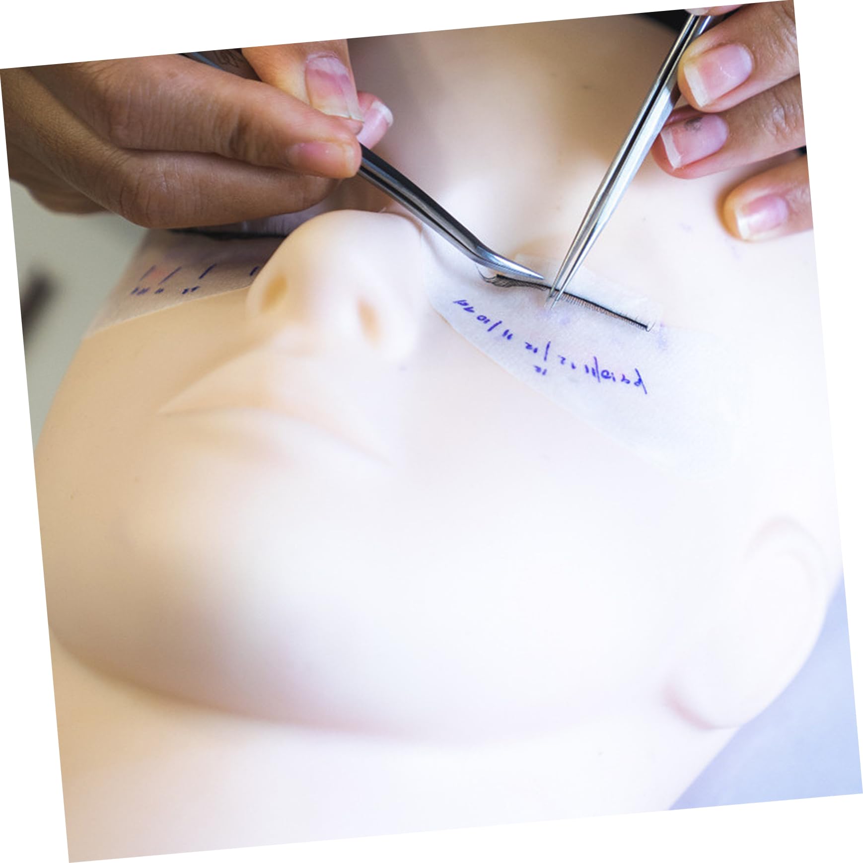 Trainingsmannequinkopf aus Silikon für Make Up und Wimpernübungen