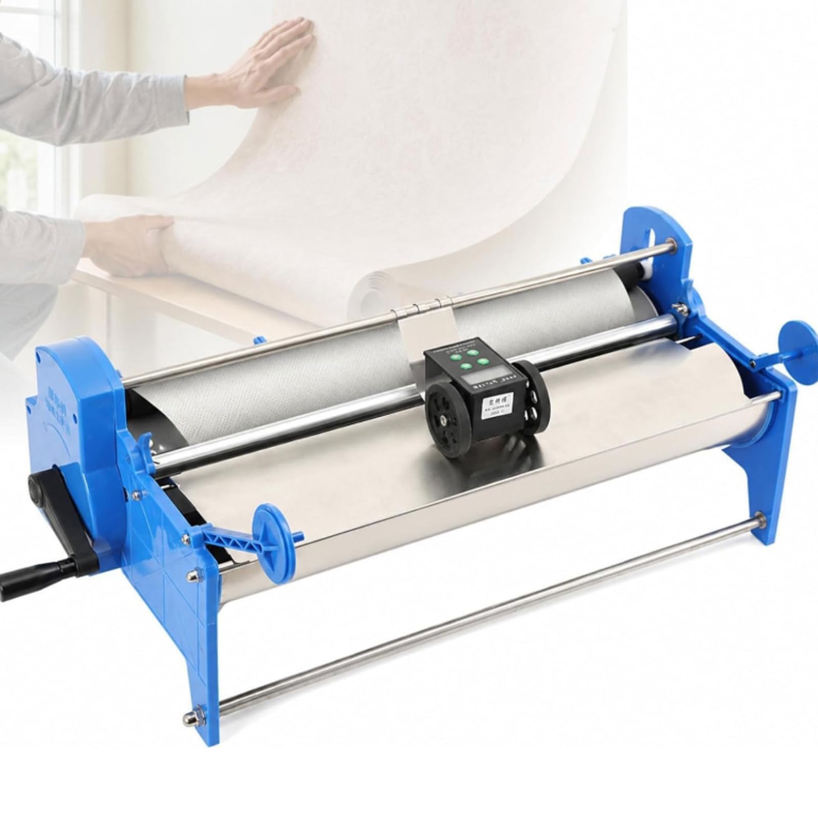 Macchina Incollatrice per Carta da Parati a Manovella da 53 Cm,Serbatoio da 8 L, Strumento Fai-da-Te per La Posa della Carta da Parati, per L'incollaggio E La Spalmatura della Colla