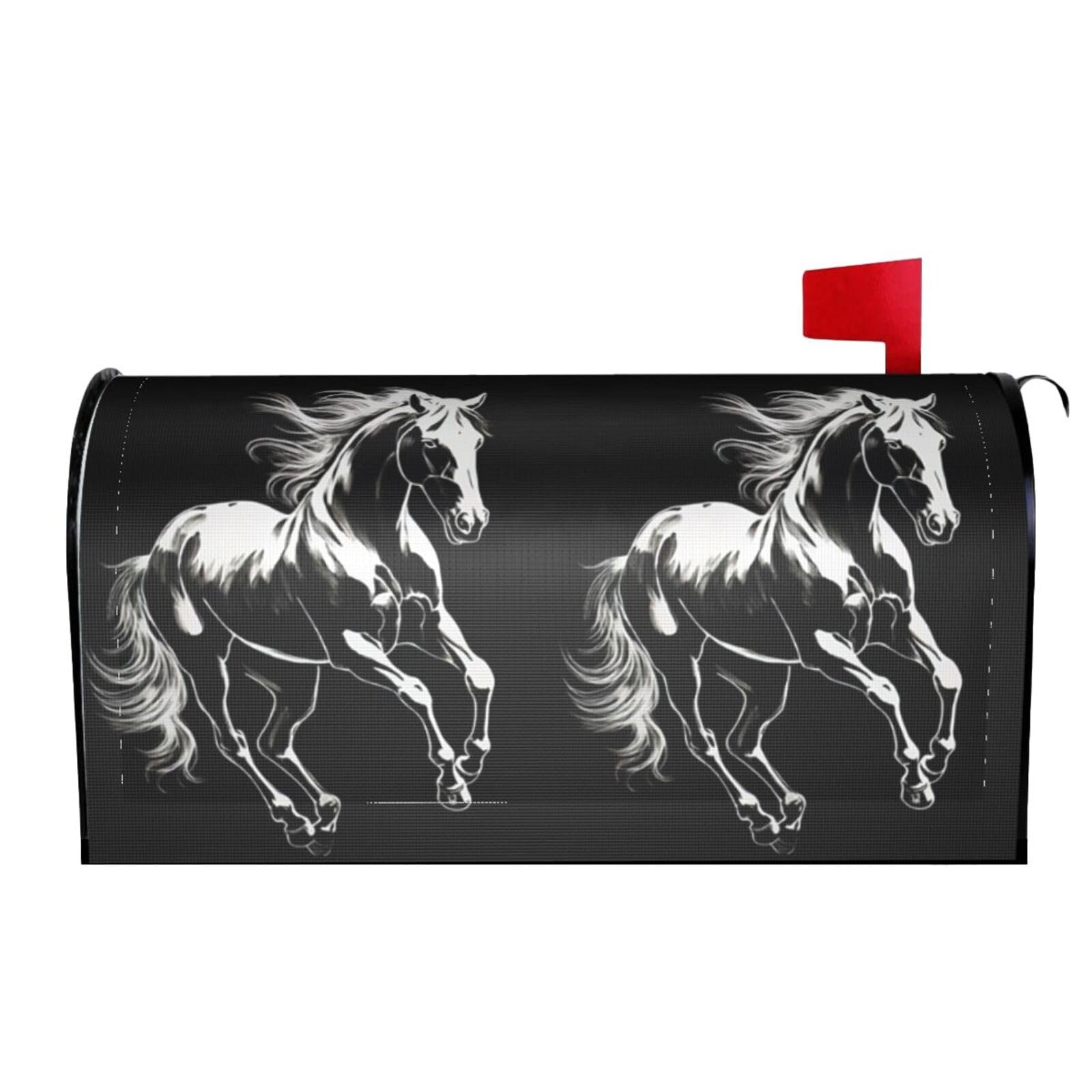Running Horse 01 Mailbox Covers Magnetic Wraps Post Letter Box Cover Garden Home Decor