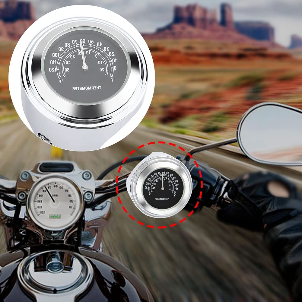 KIMISS Termometr do kierownicy motocyklowej 22-25mm, wodoodporny, czarny – akcesoria do montażu