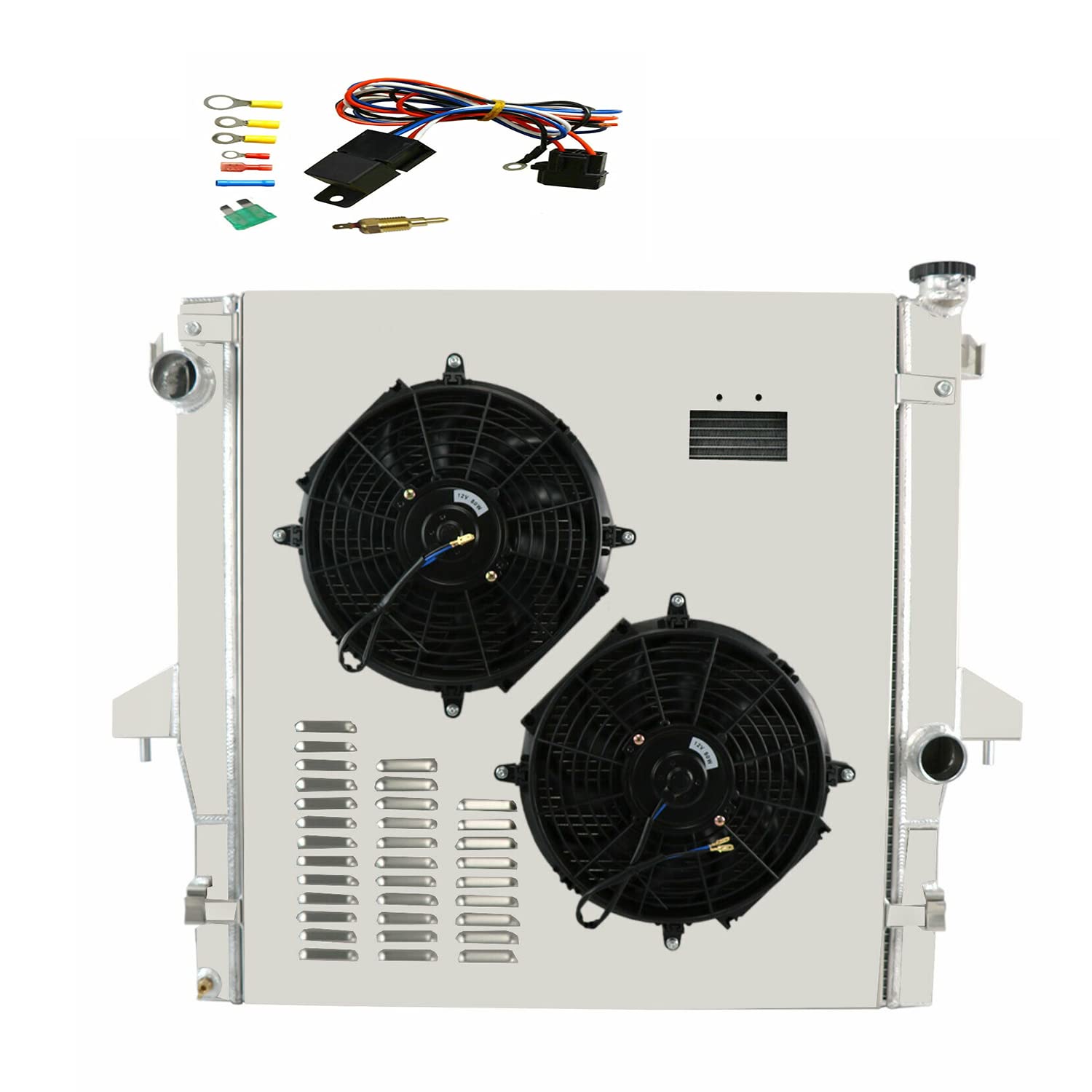 Ram 3500 6.7 5.9 Cummins Radiator Compatible with Dodge Ram 2500/Ram 3500 Pickup Truck 5.9L 6.7L L6 Diesel 2003-2010, 4 Row Full Aluminium Radiator W/