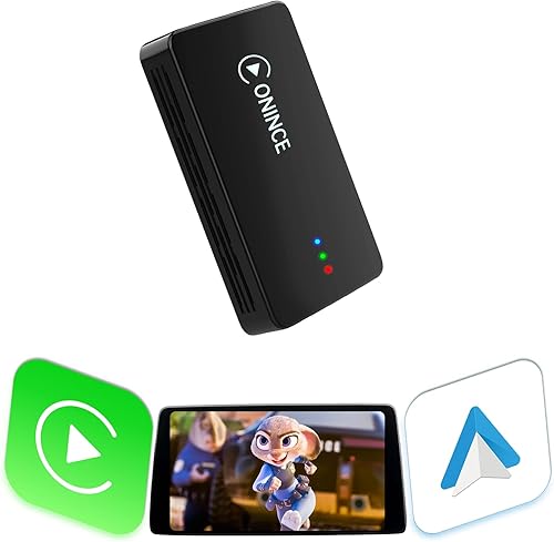 Adaptador inalámbrico CarPlay y adaptador inalámbrico Android Auto, juego de coche con Netflix YouTube Disney+ Prime Video, convierte con cable a