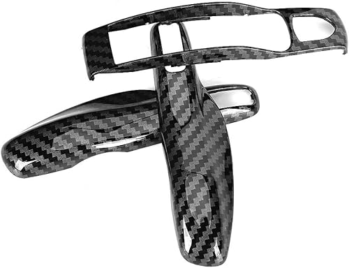 Miniatura 2 de Funda de fibra de carbono, metal remoto, borde de llave remota, funda para llave de automóvil, 3 piezas, juego de funda de fibra de carbono para