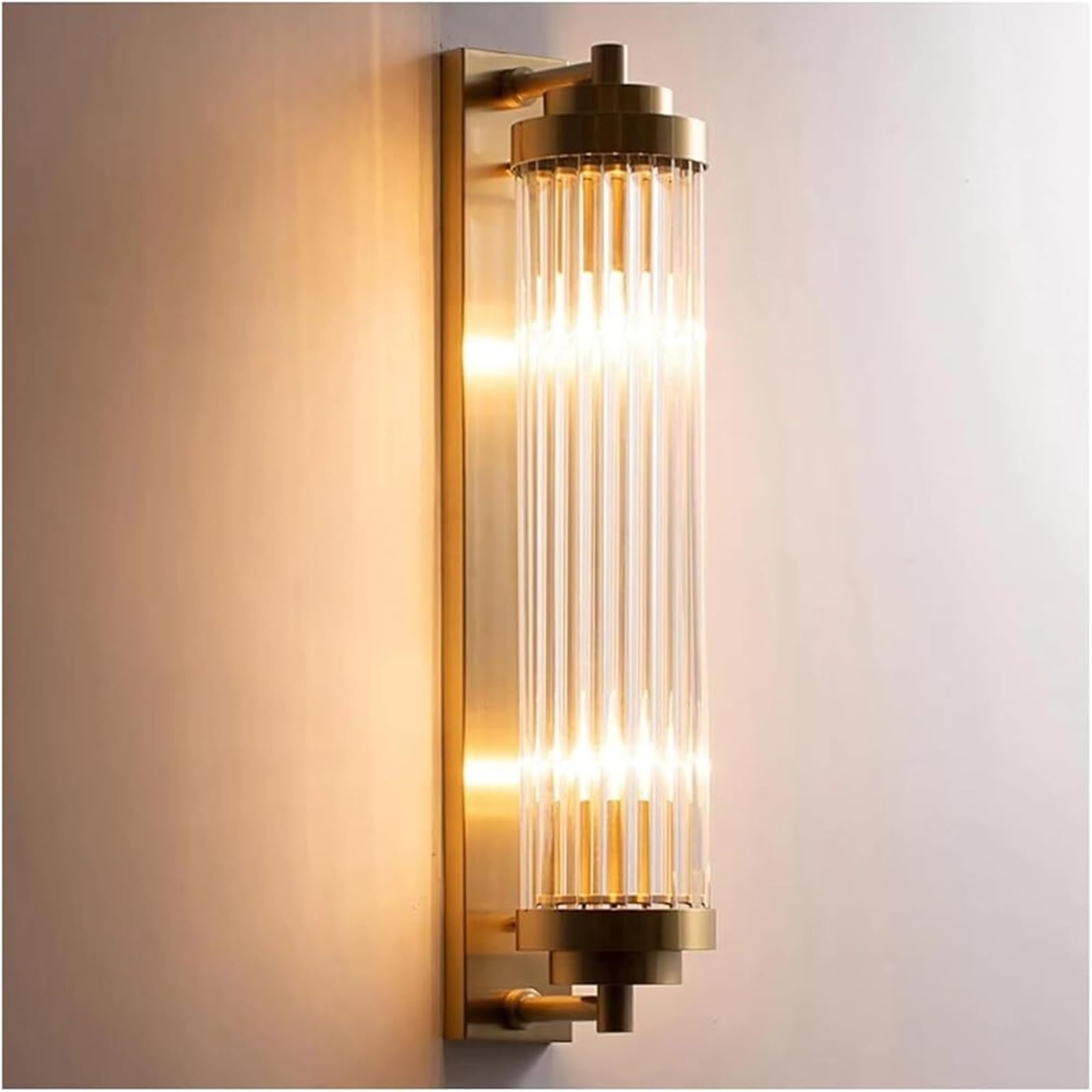 HUAYUSEDF Wall Lamps & Sconces Modern Indoor Sconce Light with Clear Glass Vanity Fixtures Brass Lamp for Bathroom Bedroom Hallway Lighting Decor