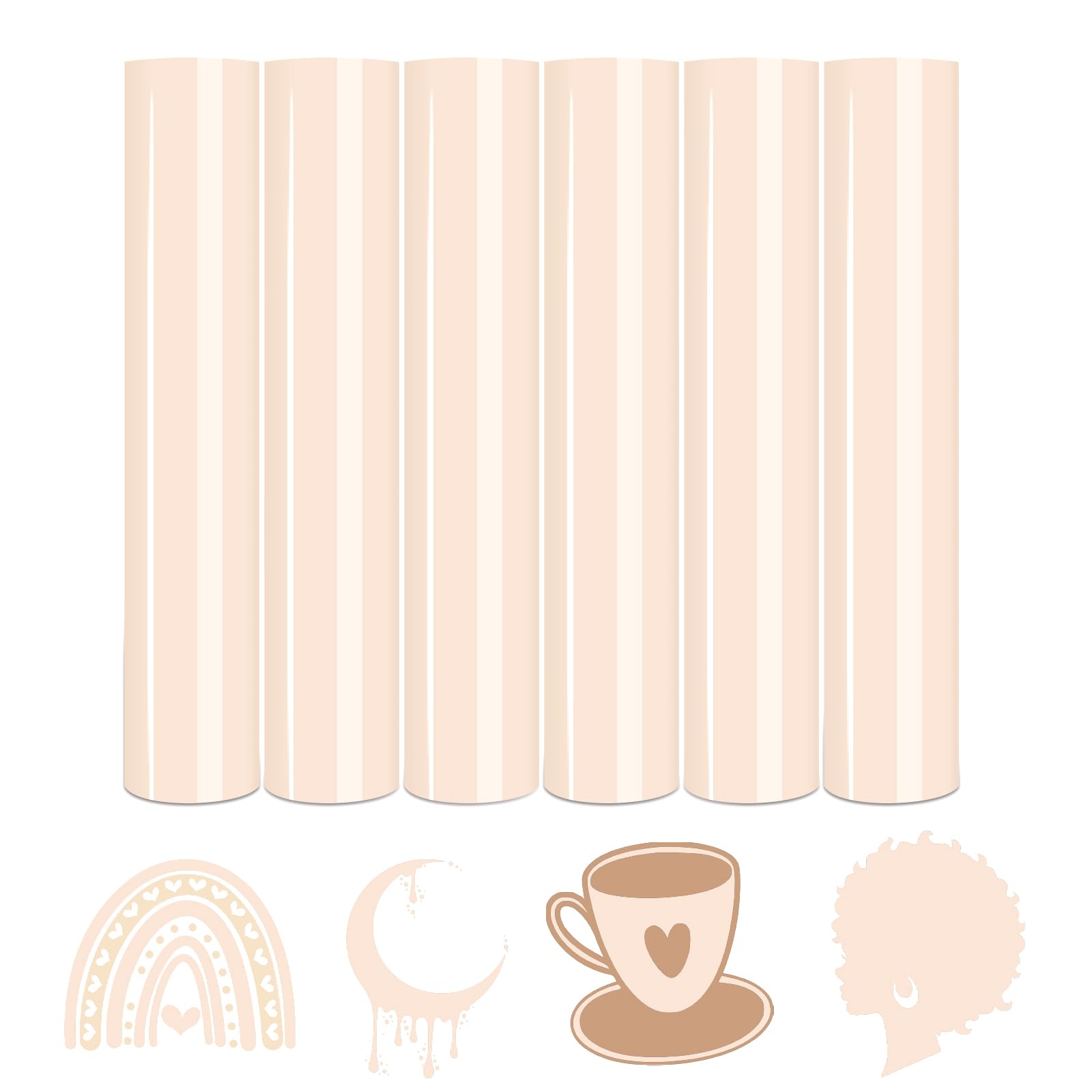 Tintnut Shell Color Heat Transfer Vinyl,6 Pcs 12x10in Iron on Vinyl