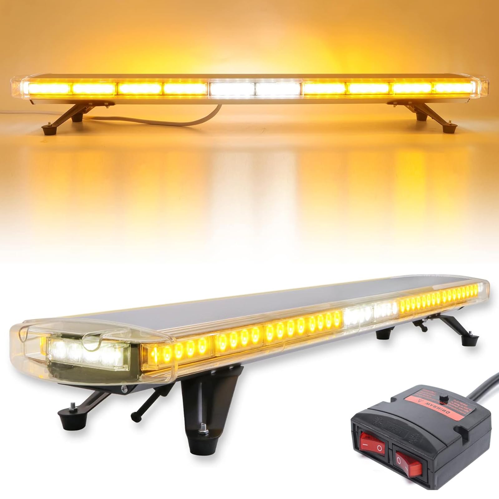 96 LED Foco Redondo DC 12/24 V Interruptor de Control Flash lámpara de Tornillo ámbar lámpara de Advertencia Intermitente de Emergencia para camión Techo Superior