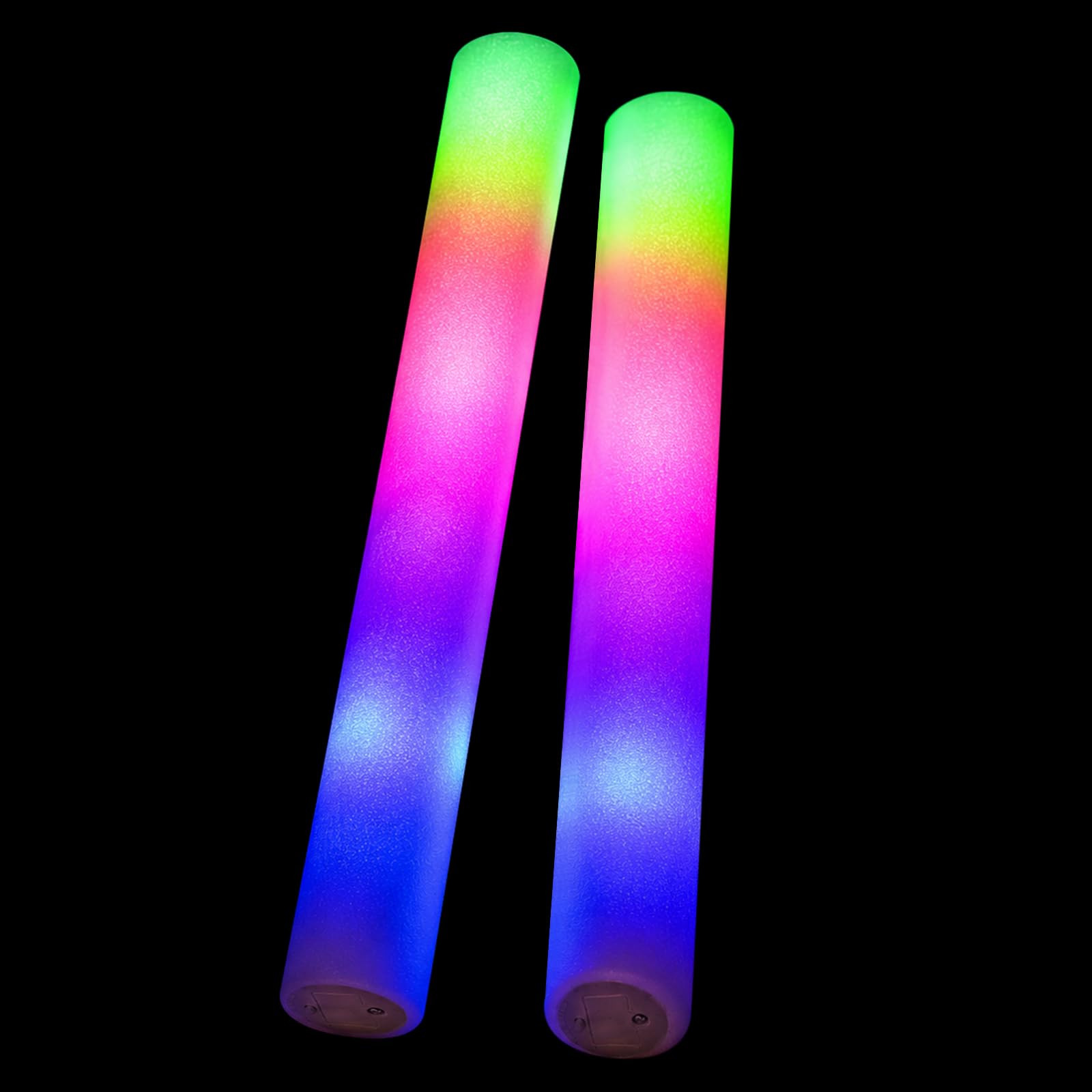 FACHOI LED Foam Glow Sticks, Foam Light up Batons, 3 Multi-modes Color Flashing Wand Neon Party Accessories for Weddings, Christmas, Birthday F4-HMYGB