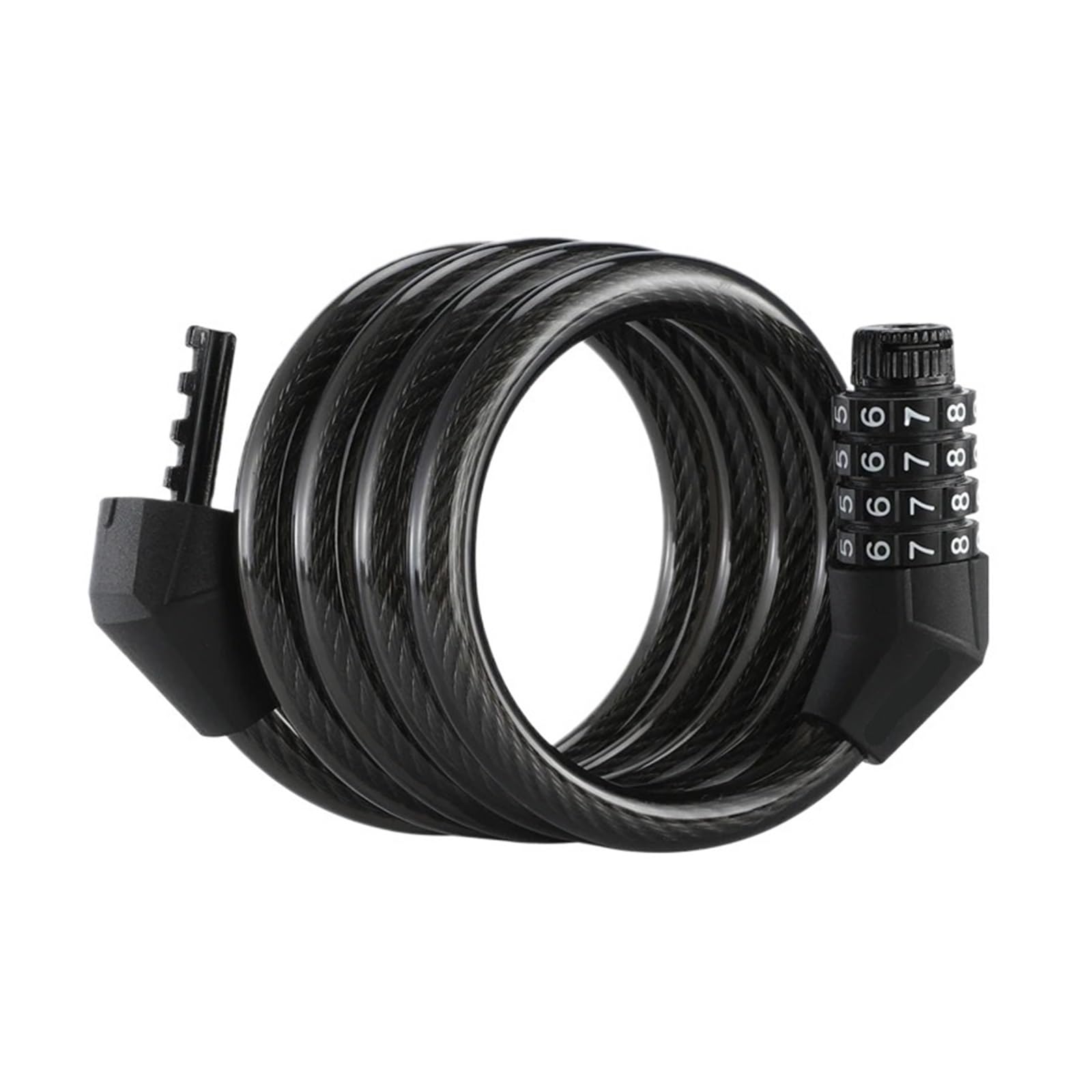 Hxpfvcbhs Transparent Black Bicycle Lock 4 Digit Code 120Cm Portable Anti-Theft Steel Cable Lock(Transparent Black)