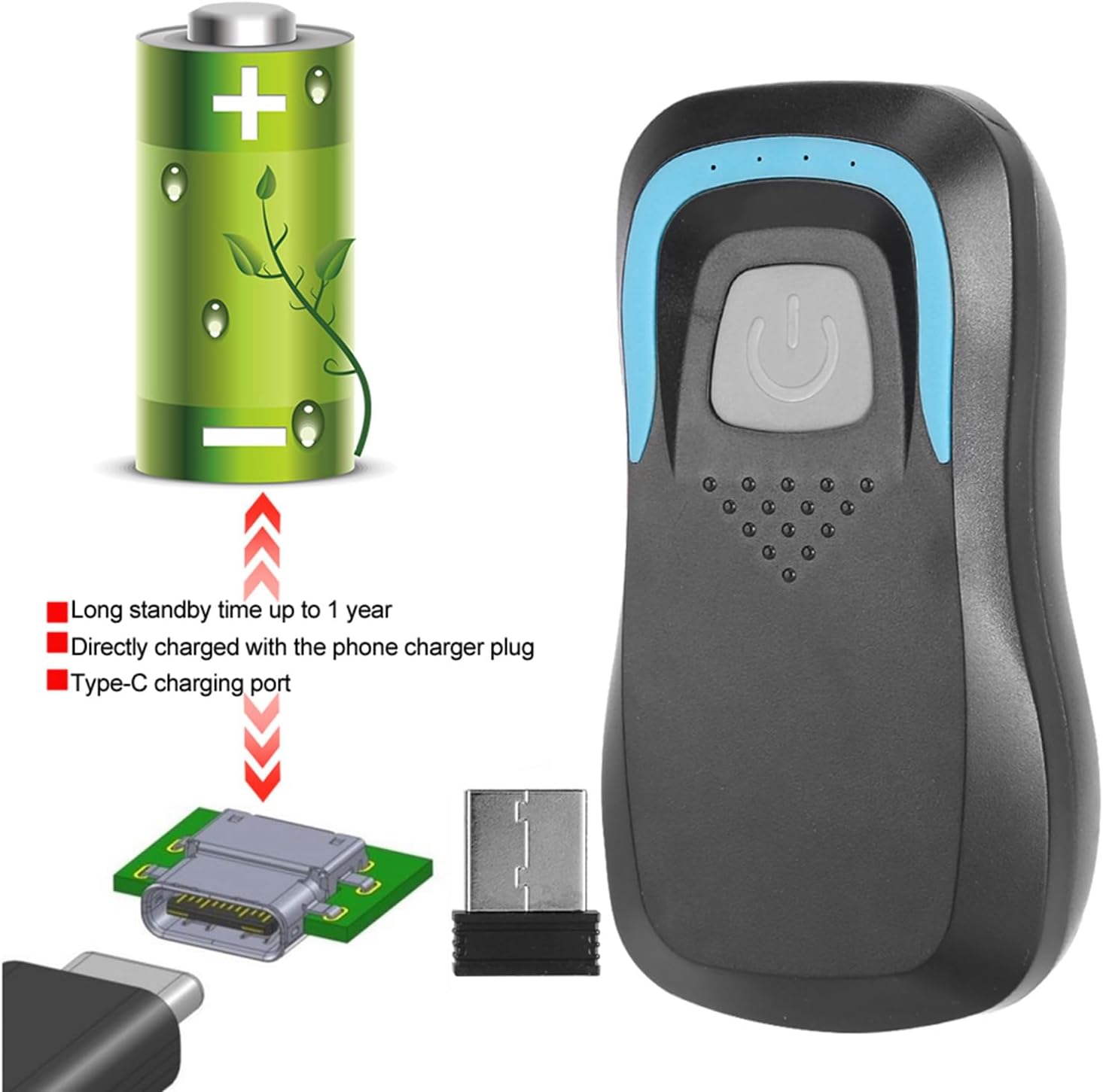 Card Reader Scanner for Devices 10m -Year Battery Life No Password Pairing Contactless Card UID