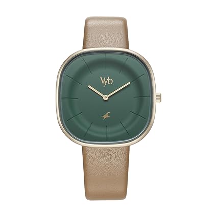 Fastrack Leather Analog Gold Dial Women Watch-Fv60038Yl01W, Gold Band