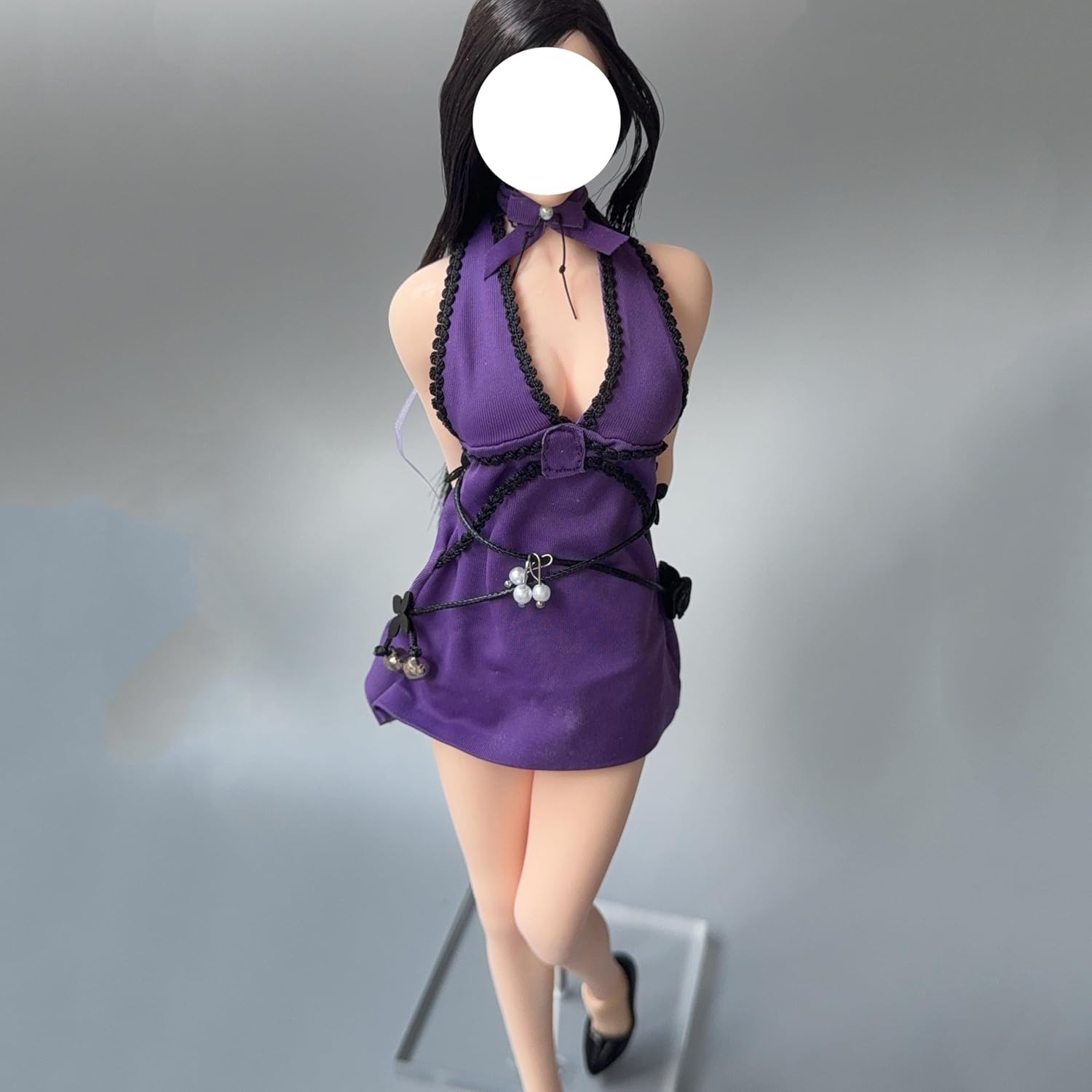 Robe violette pour figurine 1/6 : tenue de soirée chic pour photographie de poupée 30 cm