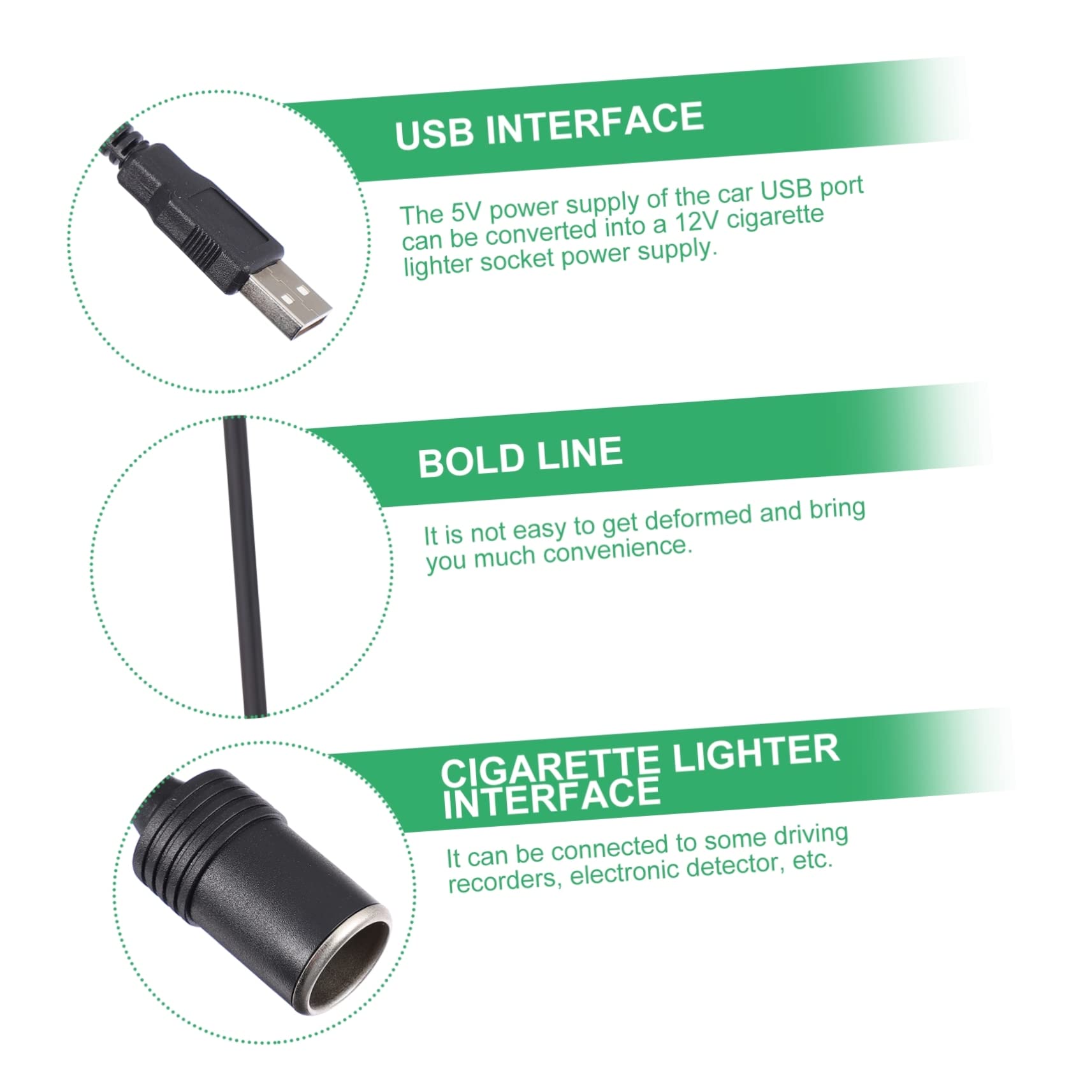 5pièces Adaptateur USB vers Prise Allume- pour Enregistreur De Conduite Chargeur Pratique pour Voiture avec Design Spécial Et Artisanat